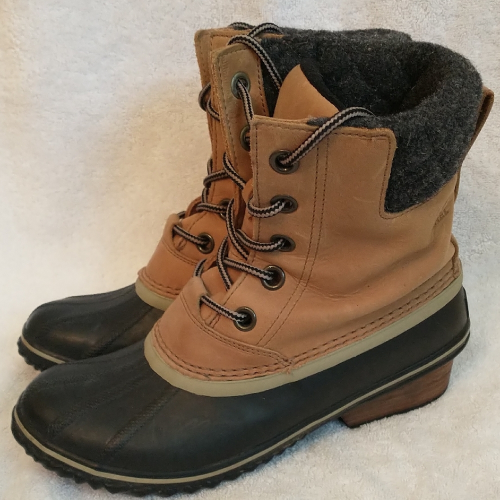 Sorel‎ Slimpack II Lace-up Winter Boot, Black And Brown, Women's Size 8 And 1/2 - Picture 2 of 12